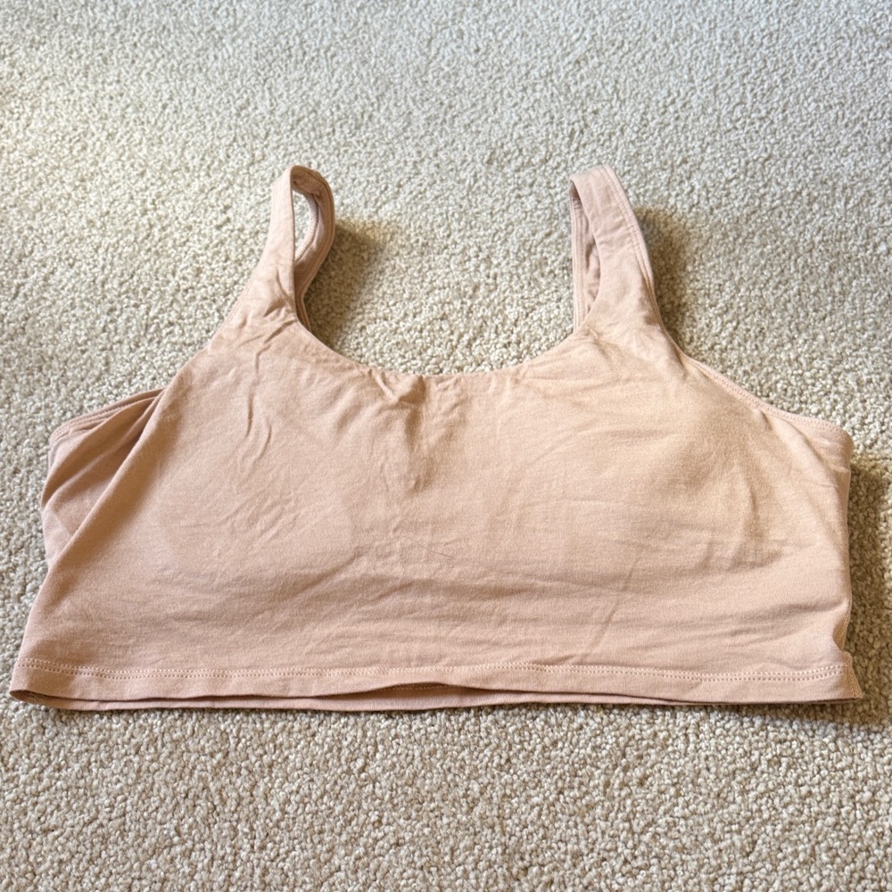 Lands' End Light Peach Wireless Crop Bra